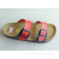 Two Belts Comfort Cork Slippers , Single Red Soft Footbed Slippers